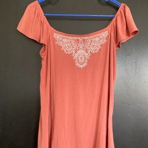 Peach Off the Shoulder Top